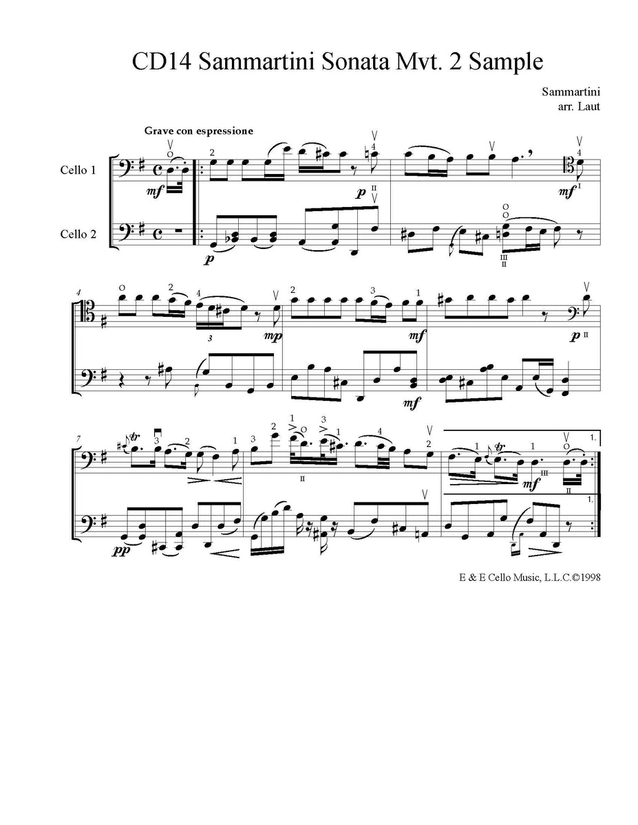 for　Cello　–　in　2nd　Sammartini　Music　Major