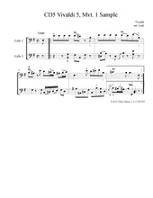 Load image into Gallery viewer, Vivaldi &quot;Sonata No. 5&quot;&lt;br&gt; (Complete)&lt;br&gt; for Intermediate Solo Cello&lt;br&gt; &amp; 2nd Cello Accompaniment
