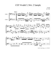 Load image into Gallery viewer, Vivaldi&lt;br&gt;&quot;Sonata No. 5&quot; (Complete)&lt;br&gt;for Intermediate Solo Cello
