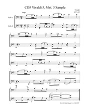 Load image into Gallery viewer, Vivaldi &quot;Sonata No. 5&quot;&lt;br&gt; (Complete)&lt;br&gt; for Intermediate Solo Cello&lt;br&gt; &amp; 2nd Cello Accompaniment
