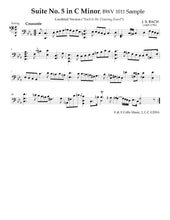 Load image into Gallery viewer, Bach &quot;Courante&quot;&lt;br&gt; from Suite No. 5 (Scordatura)&lt;br&gt; for Solo Cello
